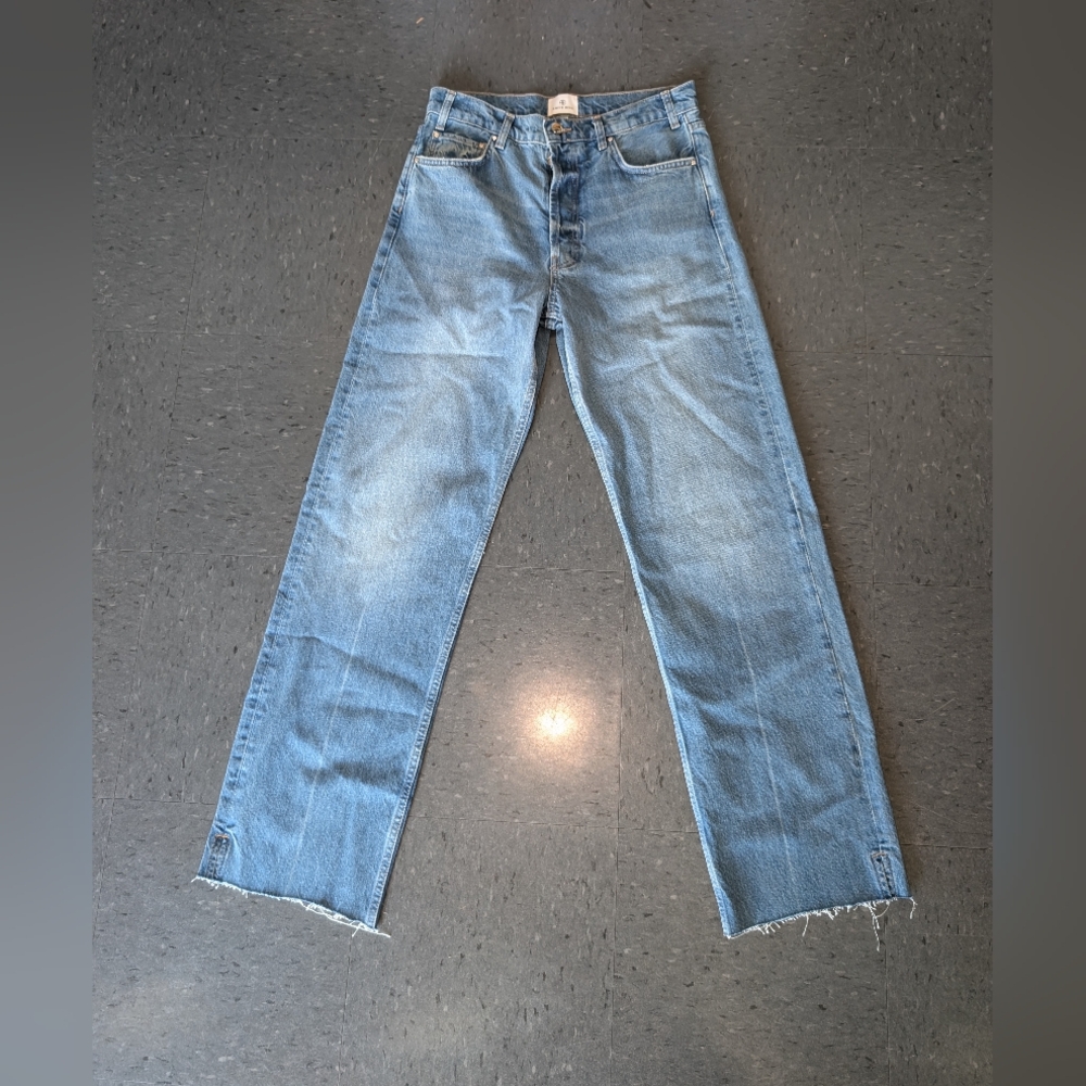 Anine Bing Women's Hugh Jeans sz 28 Light Blue Straight Leg Jeans
